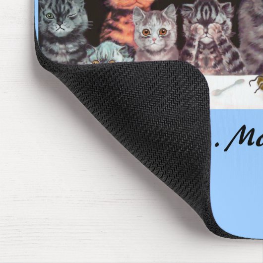 Vintager Katzen-Erntedank Mousepad Louis Wain (Ecke)