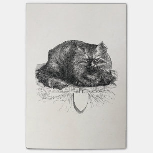 Vintager Katzen-Umbau-verärgerte schwarze Katzen Post-it Klebezettel