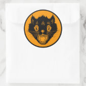 Vintager Katzenhalbling Runder Aufkleber (Tasche)