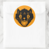 Vintager Katzenhalbling Runder Aufkleber (Tasche)