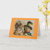 Vintager Katzenjubiläum Karte (Gelbe Blume)