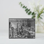 Vintager Katzenunterricht Postkarte (Stehend Vorderseite)