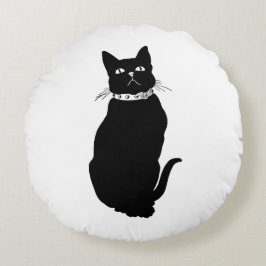 Vintager Katzenwirbel Rundes Kissen