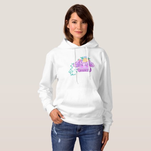 Vintager Kawaii Telefonzeichner Hoodie (Vorne ganz)