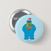 Vintager Keksmonster Weihnachtskranz Button (Vorne & Hinten)