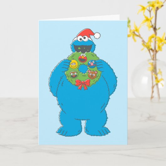 Vintager Keksmonster Weihnachtskranz Karte (Gelbe Blume)
