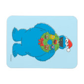Vintager Keksmonster Weihnachtskranz Magnet (Horizontal)