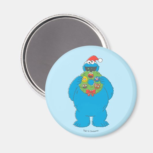 Vintager Keksmonster Weihnachtskranz Magnet (Vorderseite/Rückseite)