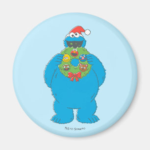Vintager Keksmonster Weihnachtskranz Magnet
