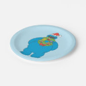 Vintager Keksmonster Weihnachtskranz Pappteller (Schrägansicht)