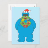 Vintager Keksmonster Weihnachtskranz Postkarte (Vorne/Hinten)