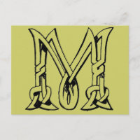 Vintager keltischer Knoten Monogram Letter M