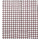 Vintager Kernpunkt Dusty Rose Gingham Duschvorhang (Vorderseite)