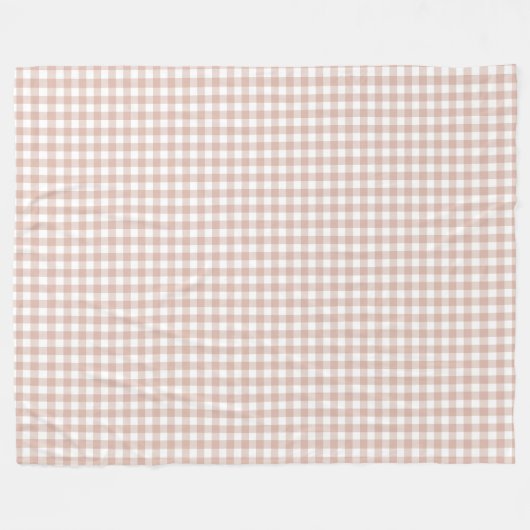 Vintager Kernpunkt Dusty Rose Gingham Fleecedecke (Vorderseite (Horizontal))