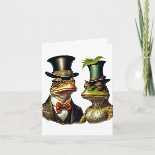 Vintager Kernpunkt Niedliche Viktorianische Frosch Dankeskarte (Vorderseite)