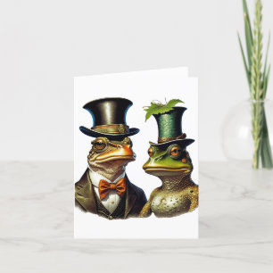 Vintager Kernpunkt Niedliche Viktorianische Frosch Dankeskarte
