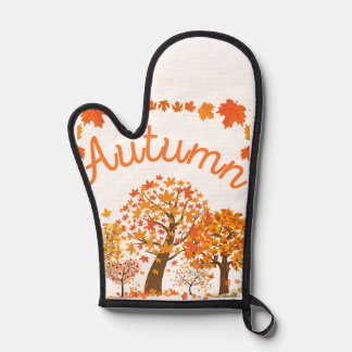 Vintager Kernpunkt Wildblumen Herbstgrüne Natur Ofenhandschuh