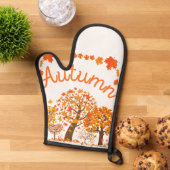 Vintager Kernpunkt Wildblumen Herbstgrüne Natur Ofenhandschuh (Oben unten)