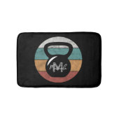 Vintager kettlebell benutzerdefinierter Monogrammn Badematte (Vorderseite)