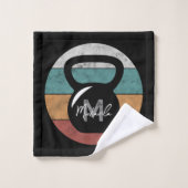 Vintager kettlebell benutzerdefinierter Monogrammn Badhandtuch Set (Waschlappen)