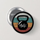 Vintager kettlebell benutzerdefinierter Monogrammn Button (Vorne & Hinten)