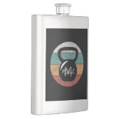 Vintager kettlebell benutzerdefinierter Monogrammn Flachmann (Rechts)