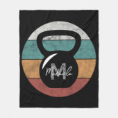 Vintager kettlebell benutzerdefinierter Monogrammn Fleecedecke (Vorderseite)