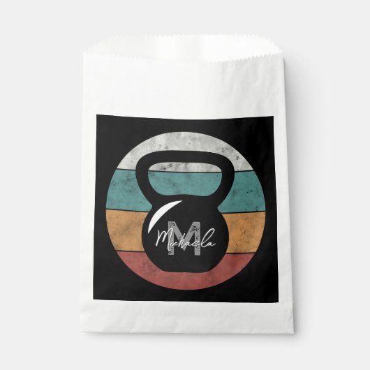 Vintager kettlebell benutzerdefinierter Monogrammn Geschenktütchen (Vorderseite)