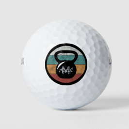 Vintager kettlebell benutzerdefinierter Monogrammn Golfball