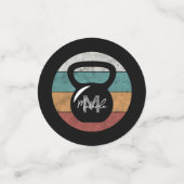 Vintager kettlebell benutzerdefinierter Monogrammn Konfetti (Klein Vorderseite)