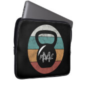 Vintager kettlebell benutzerdefinierter Monogrammn Laptopschutzhülle (Vorne Rechts)