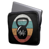 Vintager kettlebell benutzerdefinierter Monogrammn Laptopschutzhülle (Vorderseite Links)