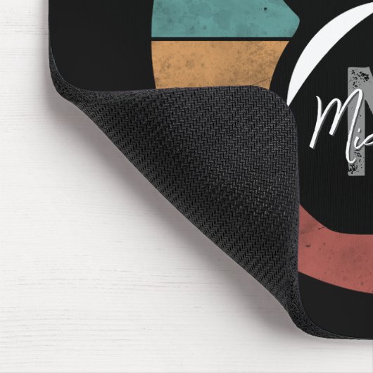 Vintager kettlebell benutzerdefinierter Monogrammn Mousepad (Ecke)