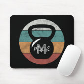 Vintager kettlebell benutzerdefinierter Monogrammn Mousepad (Mit Mouse)
