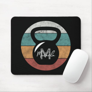 Vintager kettlebell benutzerdefinierter Monogrammn Mousepad