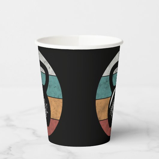 Vintager kettlebell benutzerdefinierter Monogrammn Pappbecher (Links)