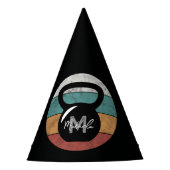 Vintager kettlebell benutzerdefinierter Monogrammn Partyhütchen (Vorderseite)