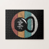 Vintager kettlebell benutzerdefinierter Monogrammn Puzzle (Horizontal)