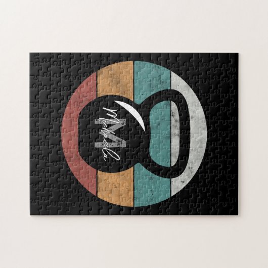 Vintager kettlebell benutzerdefinierter Monogrammn Puzzle (Horizontal)