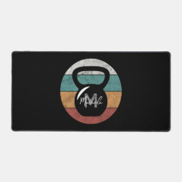 Vintager kettlebell benutzerdefinierter Monogrammn Schreibtischunterlage