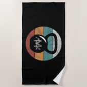 Vintager kettlebell benutzerdefinierter Monogrammn Strandtuch (Vorderseite)