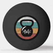 Vintager kettlebell benutzerdefinierter Monogrammn Tischtennisball (Rückseite)