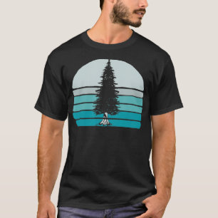 Vintager Kiefernholz, Minimalistischer Retro-Sonne T-Shirt
