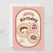 Vintager Kindergeburtstag Einladung (Vorderseite)