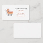 Vintager Kinderwagen Babysitter Visitenkarte (Vorne/Hinten)