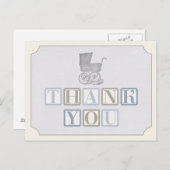 Vintager Kinderwagen Dankeschön-Karte, Babywagen Postkarte (Vorne/Hinten)