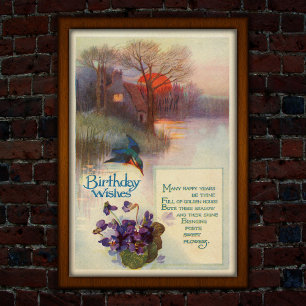 Vintager Kingfisher 1917 Goldene Stunden Poster
