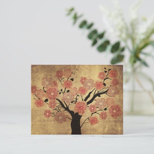 Vintager Kirschbaum Postkarte (Stehend Vorderseite)