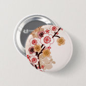 Vintager Kirschblüte-Knopf Button (Vorne & Hinten)