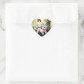 Vintager Kittensticker Herz-Aufkleber (Tasche)